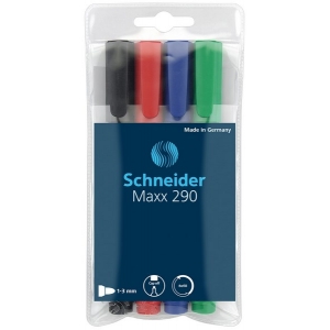 Маркер для дошок комплект з 4 маркерів SCHNEIDER MAXX 290 S129094