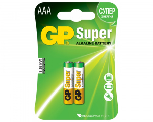 Батарейка лужна GP Batteries Super Alcaline LR3 2шт/уп (24A-U2) мізинч ААА