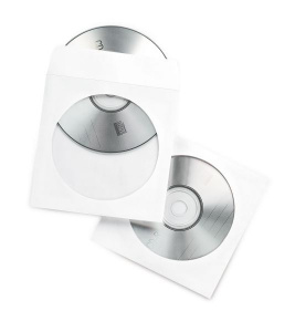 Конверти з віконцем для 1 CD/DVD 125*125 офсет білий