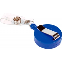 Кліп-рулетка для бейджів-ідентифікаторів, синій, форма кола Е41450 Economix
