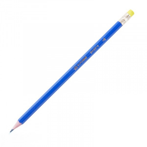Олівець графітовий НВ з гумкою пластиковий синій ВМ.8514 Buromax