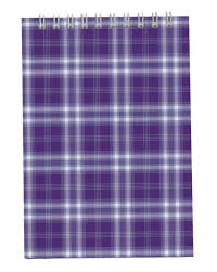 Блокнот А6, 48арк., кліт., пружина зверху "Шотландка" фіолетовий BM.2480-07 Buromax