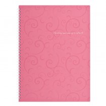 Зошит на пружині Barocco А4, 80арк., клітинка, рожевий ВМ.2446-610 Buromax