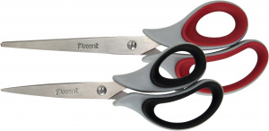 Ножиці Duoton Soft 16,5см, сіро-червоні 6101-06-А Axent