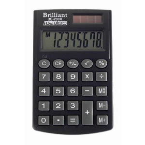 Калькулятор BS-200 x 8розр., BRILLIANT 57x83x7мм