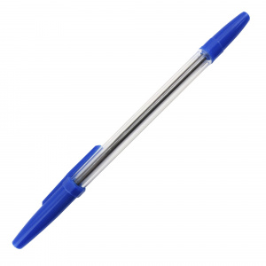 Ручка кулькова 0,7мм синя корп. прозорий KL0435-BL KLERK