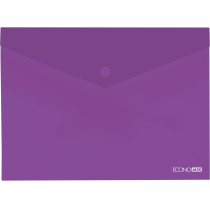Папка-конверт В5 прозора на кнопці 180 мкм фіолетова Е31302-12 Economix